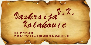 Vaskrsija Kolaković vizit kartica